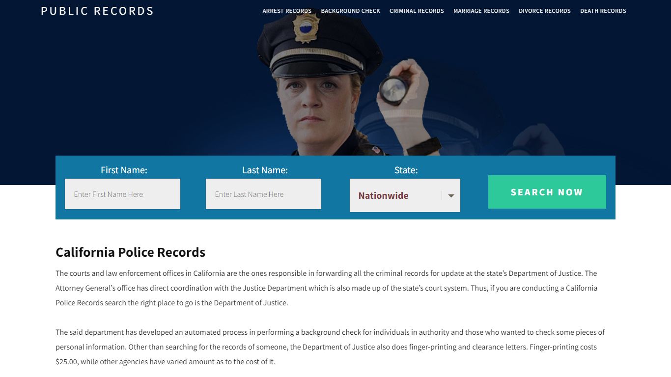California Police Records | Get Instant Reports On People