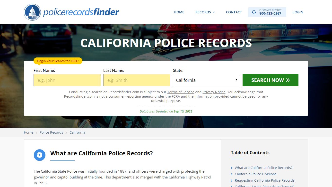 California Police Records Search & Police Departments Online